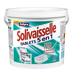 SOLIPRO Tablettes de lavage lave-vaisselle cycle court Solivaisselle Tablets 5 en 1 de Solipro, 150 tablettes
