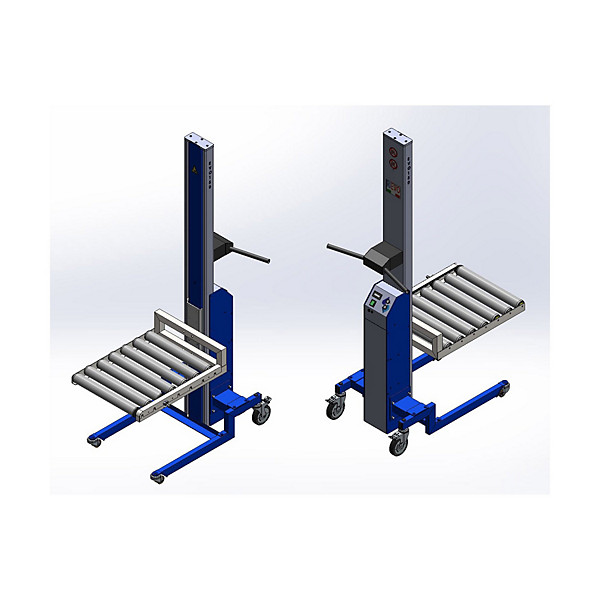 Sollevatore manuale con piani e rulli longitudinali portata 130 kg altezza massima sollevamento 233,9 cm - 1