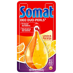 Somat Deo Duo-Perls Ambientador para máquina lavavajillas, aroma limón y naranja, 60 lavados Somat Deo Duo-Perls Ambientador para máquina lavavajillas, aroma limón y naranja, 60 lavados