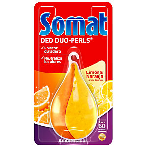 Somat Deo Duo-Perls Ambientador para máquina lavavajillas, aroma limón y naranja, 60 lavados