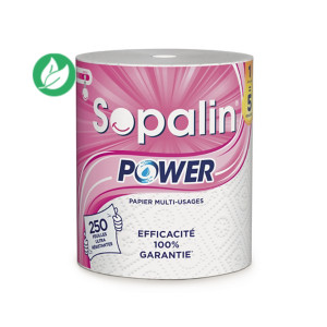 Sopalin Esuie-tout Power maxi bobine de 250 feuilles gaufrées blanches - Bobine de 59 m Sopalin Esuie-tout Power maxi bobine de 250 feuilles gaufrées blanches - Bobine de 59 m