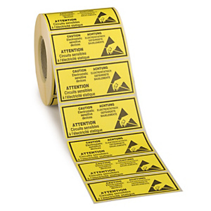 Specialist antistatic packaging labels Specialist antistatic packaging labels