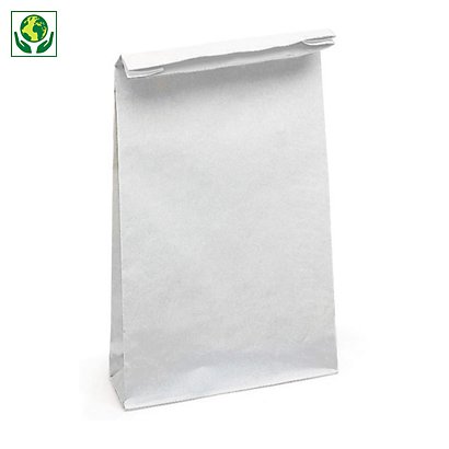 Stabile Papierbeutel ohne HKV weiß 14 x 29 x 8,5 cm - Stärke 100 g/m² - 1