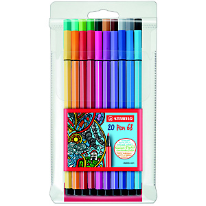 STABILO 68, Rotulador de punta de fibra, punta mediana, cuerpo de polipropileno en colores variados, tinta de colores variados STABILO 68, Rotulador de punta de fibra, punta mediana, cuerpo de polipropileno en colores variados, tinta de colores variados