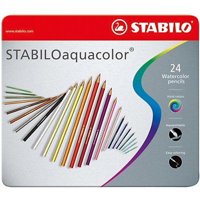 STABILO Aquacolor Aquarelle Lápices de colores, lápices de acuarela, cuerpo hexagonal, colores de minas variados - 1