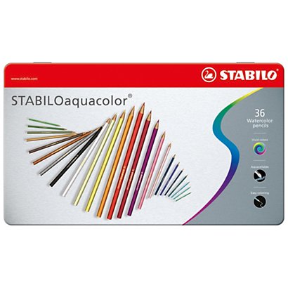 STABILO Aquacolor Aquarelle Lápices de colores, lápices de acuarela, cuerpo hexagonal, colores de minas variados