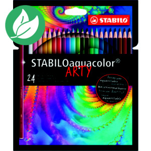 Stabilo Aquacolors Crayon de couleur Arty  - Etui de 24 coloris assortis