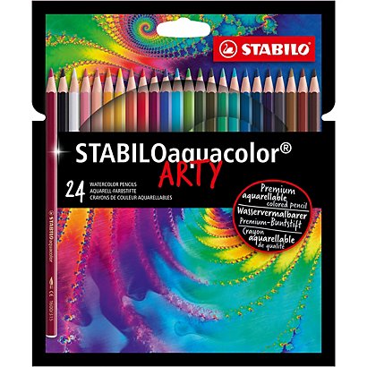 Stabilo Aquacolors Crayon de couleur Arty  - Etui de 24 coloris assortis - 1