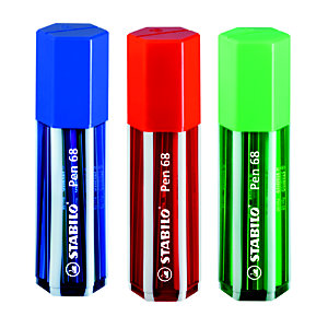 STABILO Big pen Box 68, Rotuladores de punta de fibra con portatodo, punta mediana, cuerpo de polipropileno en colores surtidos, 20 colores surtidos