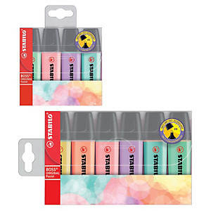 STABILO BOSS® Evidenziatore ORIGINAL PASTEL, Punta a scalpello, Tratto 2-5 mm, Assortiti (confezione 4 pezzi) STABILO BOSS® Evidenziatore ORIGINAL PASTEL, Punta a scalpello, Tratto 2-5 mm, Assortiti (confezione 4 pezzi)