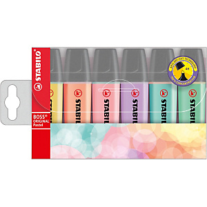 STABILO BOSS® Evidenziatore ORIGINAL PASTEL, Punta a scalpello, Tratto 2-5 mm, Assortiti (confezione 6 pezzi) STABILO BOSS® Evidenziatore ORIGINAL PASTEL, Punta a scalpello, Tratto 2-5 mm, Assortiti (confezione 6 pezzi)