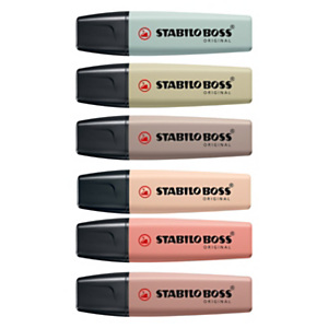 STABILO BOSS® Evidenziatore ORIGINAL, Punta a scalpello, Tratto 2-5 mm, Colori Assortiti NatureCOLORS (confezione 6 pezzi) STABILO BOSS® Evidenziatore ORIGINAL, Punta a scalpello, Tratto 2-5 mm, Colori Assortiti NatureCOLORS (confezione 6 pezzi)