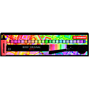 STABILO Boss® Original Arty Line  Deskset Marcador fluorescente, punta biselada, 2-5 mm, 23 colores surtidos (9 neón + 14 pastel)