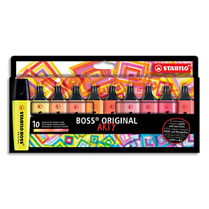 STABILO BOSS ORIGINAL ARTY surligneur pointe biseautée – Etui de 10 surligneurs - couleurs chaudes STABILO BOSS ORIGINAL ARTY surligneur pointe biseautée – Etui de 10 surligneurs - couleurs chaudes