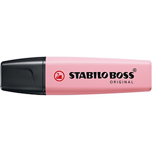STABILO BOSS® ORIGINAL Evidenziatore con punta a scalpello, 2 - 5 mm, Colore pastello, Rosa antico (confezione 10 pezzi)