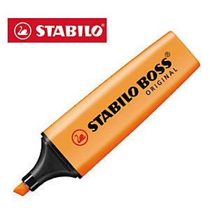STABILO BOSS® ORIGINAL, Evidenziatore, Punta a scalpello, 2 mm - 5 mm, Arancione (confezione 10 pezzi)