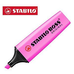 STABILO BOSS® ORIGINAL, Evidenziatore, Punta a scalpello, 2 mm - 5 mm, Rosa (confezione 10 pezzi)