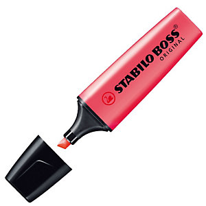 STABILO BOSS® ORIGINAL, Evidenziatore, Punta a scalpello, 2 mm - 5 mm, Rosso (confezione 10 pezzi)