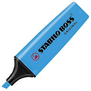 STABILO BOSS® ORIGINAL Evidenziatore, Punta a scalpello, Tratto 2 - 5 mm, Blu (confezione 10 pezzi)