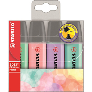 STABILO BOSS® Original Marcador de cuerpo plano, punta biselada, 2-5 mm, colores pastel surtidos STABILO BOSS® Original Marcador de cuerpo plano, punta biselada, 2-5 mm, colores pastel surtidos