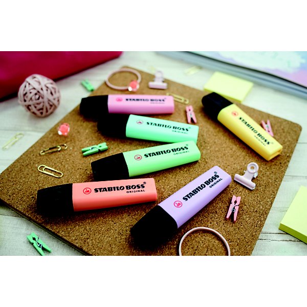 STABILO Boss® Original Marcador fluorescente, punta biselada, 2-5 mm, colores surtidos 9 clásicos + 6 pastel - 5