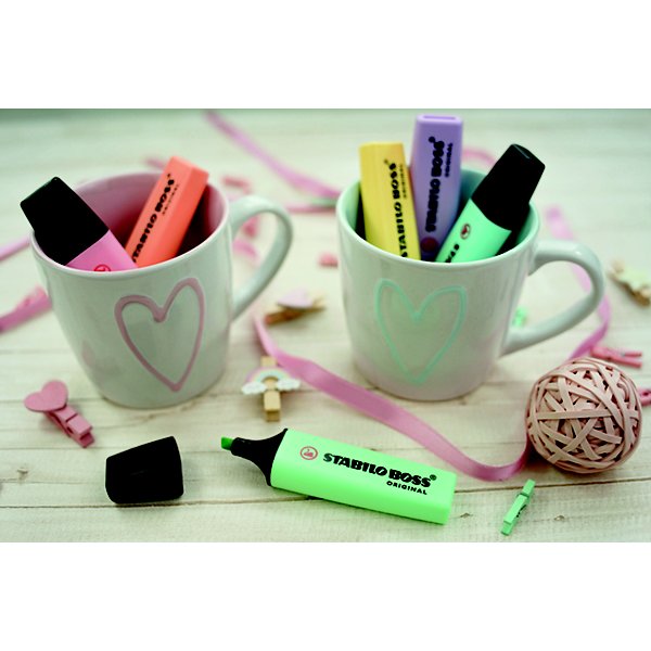 STABILO Boss® Original Marcador fluorescente, punta biselada, 2-5 mm, colores surtidos 9 clásicos + 6 pastel - 8