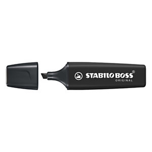 STABILO BOSS® ORIGINAL Marcatore permanente, Punta a scalpello, Tratto 2 - 5 mm, Nero (confezione 10 pezzi)