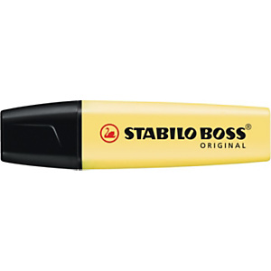STABILO Boss Original Pastel Marcador fluorescente, punta biselada, 2-5 mm, amarillo pastel STABILO Boss Original Pastel Marcador fluorescente, punta biselada, 2-5 mm, amarillo pastel