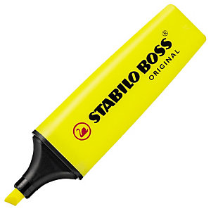 STABILO Boss Original - Surligneur pointe biseautée 2 et 5 mm - Jaune fluo