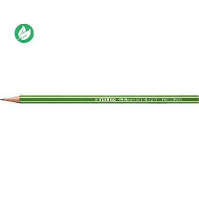 STABILO Crayon graphite GreenGraph 6003 mine HB corps hexagonal vert - Boîte de 12 - 1
