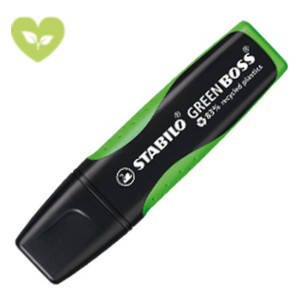 STABILO GREEN BOSS®, Evidenziatore Ecosostenibile, Punta a scalpello, 2 mm - 5 mm, Verde (confezione 10 pezzi) STABILO GREEN BOSS®, Evidenziatore Ecosostenibile, Punta a scalpello, 2 mm - 5 mm, Verde (confezione 10 pezzi)