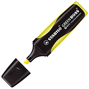 STABILO Green Boss Marcador fluorescente, punta biselada, 2 mm-5 mm, Amarillo STABILO Green Boss Marcador fluorescente, punta biselada, 2 mm-5 mm, Amarillo