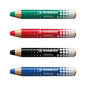 STABILO Marcatore per lavagna bianca e a fogli mobili MARKdry, Colori assortiti (confezione 4 pezzi) STABILO Marcatore per lavagna bianca e a fogli mobili MARKdry, Colori assortiti (confezione 4 pezzi)