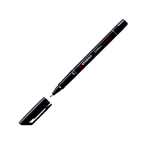 STABILO Marcatore permanente OHPen universal, Punta tonda, 0,4 mm (super fine), Nero (confezione 10 pezzi)