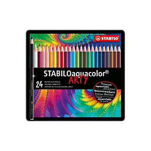 STABILO Matite colorate Aquacolor Arty, Fusto esagonale, Colori Assortiti (confezione da 24 pezzi) STABILO Matite colorate Aquacolor Arty, Fusto esagonale, Colori Assortiti (confezione da 24 pezzi)