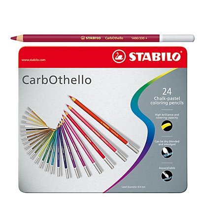 STABILO Matite colorate CarbOthello - tratto 4,40 mm - colori assortiti  - astuccio in metallo 24 pezzi - 1