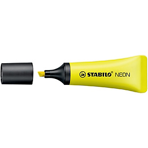 STABILO NEON, Evidenziatore, Punta a scalpello, 2 mm - 5 mm, Giallo (confezione 10 pezzi)