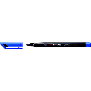 STABILO OHPen Universal, Marcador permanente, punta mediana, cuerpo negro de polipropileno con grip, tinta azul
