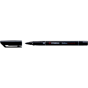 STABILO OHPen Universal, Marcador permanente, punta mediana, cuerpo negro de polipropileno con grip, tinta negra STABILO OHPen Universal, Marcador permanente, punta mediana, cuerpo negro de polipropileno con grip, tinta negra