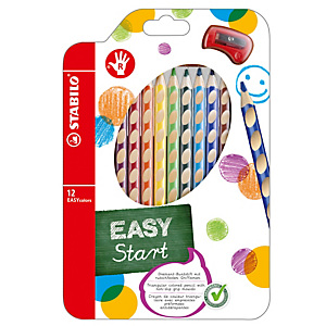 STABILO Pastelli colorati Easycolors - diametro mina 4,20 mm - per destrorsi - colori assortiti - astuccio 12 pezzi STABILO Pastelli colorati Easycolors - diametro mina 4,20 mm - per destrorsi - colori assortiti - astuccio 12 pezzi