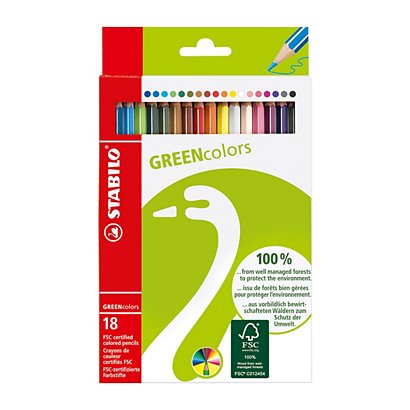 STABILO Pastelli colorati Greencolors, Colori assortiti (confezione da 18  pezzi) - Matite Colorate
