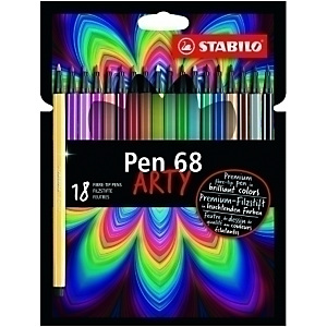 STABILO Pen 68 Arty Line Rotulador punta de fibra , caja de cartón de 24, colores surtidos