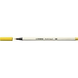 STABILO Pen 68 Brush Rotulador de fibra, Punta de pincel, Amarillo