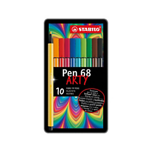 STABILO Pennarello con punta in fibra Pen 68 Arty, Punta media, Fusto esagonale, Colori Assortiti(confezione 10 pezzi) STABILO Pennarello con punta in fibra Pen 68 Arty, Punta media, Fusto esagonale, Colori Assortiti(confezione 10 pezzi)
