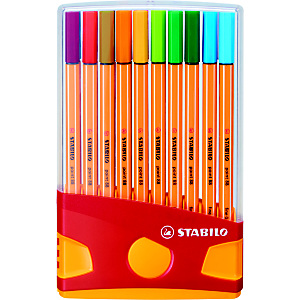 STABILO Point 88 Bolígrafo fineliner, punta fina de 0,4 mm, cuerpo naranja de polipropileno, colores surtidos STABILO Point 88 Bolígrafo fineliner, punta fina de 0,4 mm, cuerpo naranja de polipropileno, colores surtidos