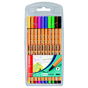 STABILO Point 88 Bolígrafo fineliner, punta fina de 0,4 mm, cuerpo naranja de polipropileno, colores surtidos STABILO Point 88 Bolígrafo fineliner, punta fina de 0,4 mm, cuerpo naranja de polipropileno, colores surtidos