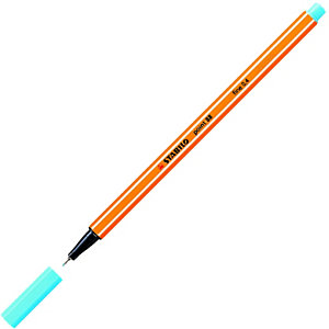STABILO Point 88® Bolígrafo fineliner, punta fina de 0,4 mm, cuerpo naranja de polipropileno, tinta azul celeste