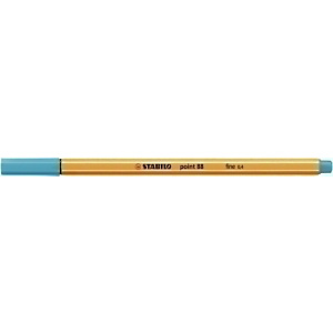 STABILO Point 88 Bolígrafo fineliner, punta fina de 0,4 mm, cuerpo naranja de polipropileno, tinta azul claro STABILO Point 88 Bolígrafo fineliner, punta fina de 0,4 mm, cuerpo naranja de polipropileno, tinta azul claro