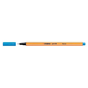STABILO Point 88® Bolígrafo fineliner, punta fina de 0,4 mm, cuerpo naranja de polipropileno, tinta azul ultramarino