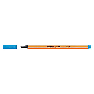 STABILO Point 88® Bolígrafo fineliner, punta fina de 0,4 mm, cuerpo naranja de polipropileno, tinta azul ultramarino STABILO Point 88® Bolígrafo fineliner, punta fina de 0,4 mm, cuerpo naranja de polipropileno, tinta azul ultramarino
